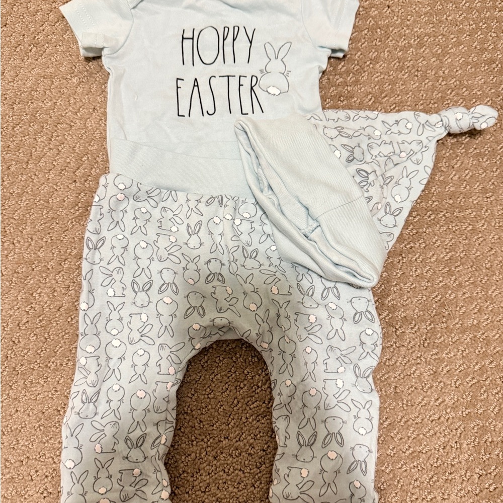 Rae Dunn Baby Blue Easter Onesie NWOT